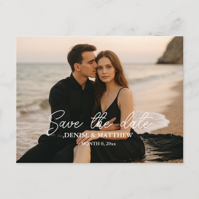 Benutzerdefiniertes Foto Save the Date Postkarte (Vorderseite)