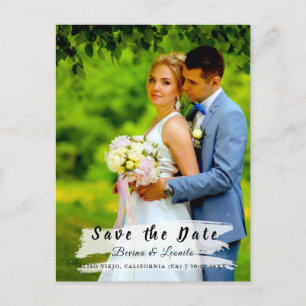 Benutzerdefiniertes Foto   Save the Date, w Brush  Postkarte