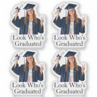Benutzerdefiniertes Foto Schaut mal, wer graduiert Aufkleber