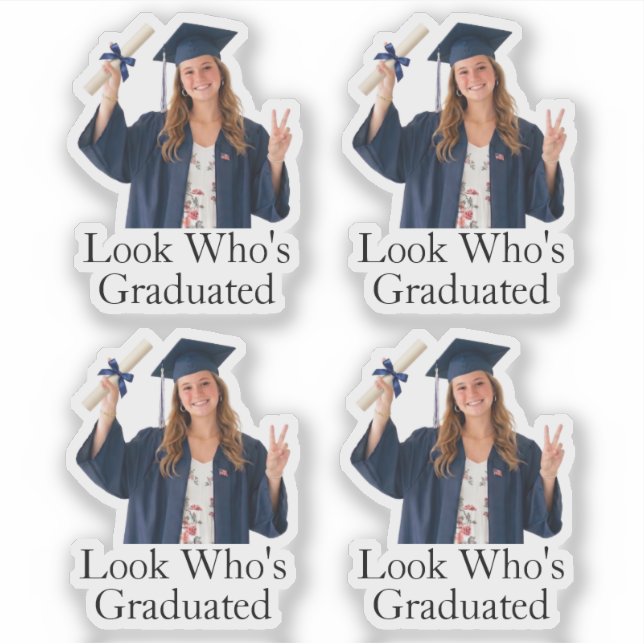 Benutzerdefiniertes Foto Schaut mal, wer graduiert Aufkleber (Vorderseite)