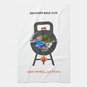 Benutzerdefiniertes Foto Schwarzes Kettlebell BBQ Geschirrtuch