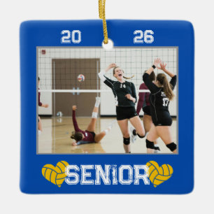 Benutzerdefiniertes Foto Senior Year Volleyball  Keramikornament