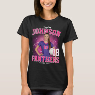 Benutzerdefiniertes Foto Senioren-Sportteam Pink B T-Shirt