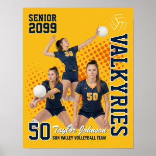 Benutzerdefiniertes Foto Sport Senior Volleyballsp Poster