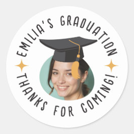 Benutzerdefiniertes Foto Text Abschluss Vielen Dan Runder Aufkleber