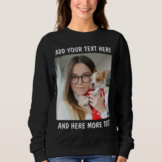 Benutzerdefiniertes Foto & Text oder Name Sweatshirt (Vorderseite)