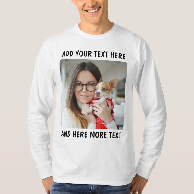 Benutzerdefiniertes Foto & Text oder Name T-Shirt (Vorderseite)