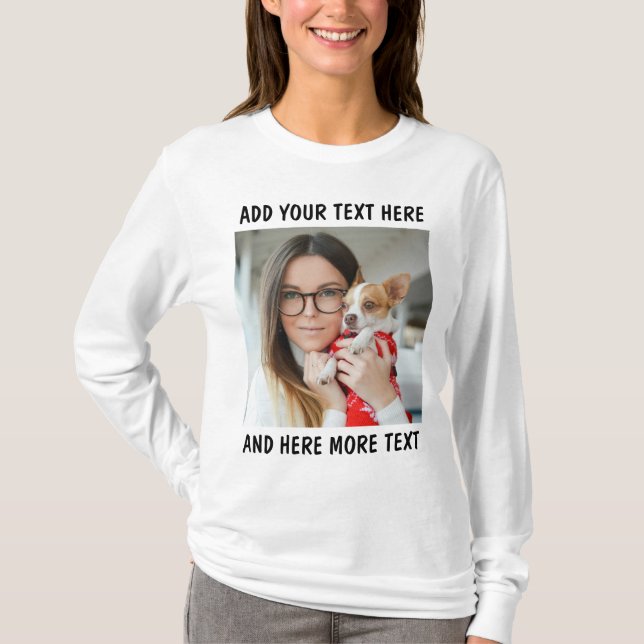 Benutzerdefiniertes Foto & Text oder Name T-Shirt (Vorderseite)