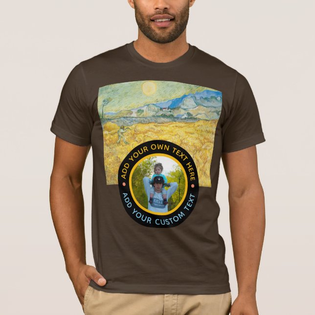 Benutzerdefiniertes Foto Text - Van Gogh Art Gebur T-Shirt (Vorderseite)