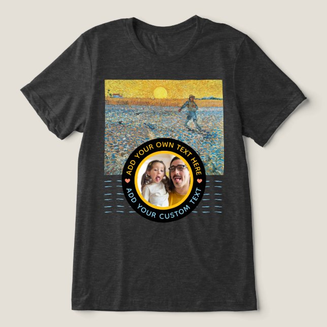Benutzerdefiniertes Foto Text - Van Gogh Art Gebur Tri-Blend Shirt (Design Vorderseite)