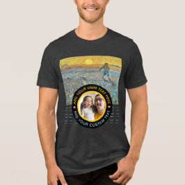 Benutzerdefiniertes Foto Text - Van Gogh Art Gebur Tri-Blend Shirt