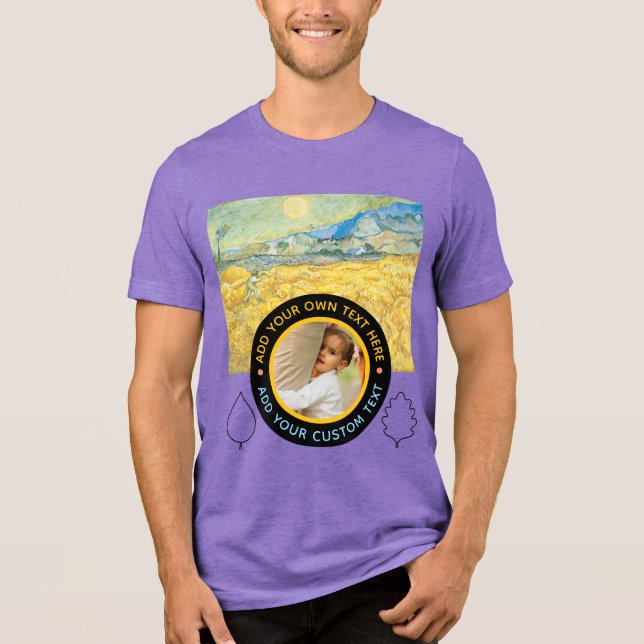 Benutzerdefiniertes Foto Text - Van Gogh Art Gebur Tri-Blend Shirt (Vorderseite)