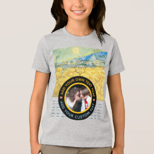 Benutzerdefiniertes Foto Text - Van Gogh Art Gebur Tri-Blend Shirt