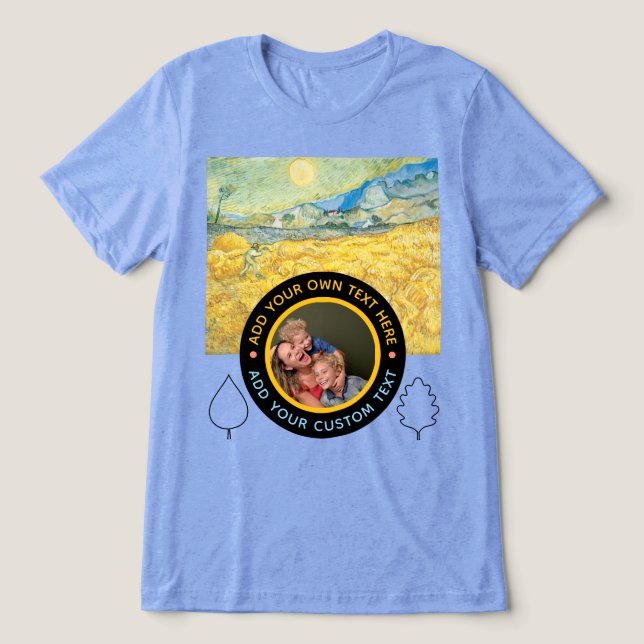 Benutzerdefiniertes Foto Text - Van Gogh Art Gebur Tri-Blend Shirt (Design Vorderseite)