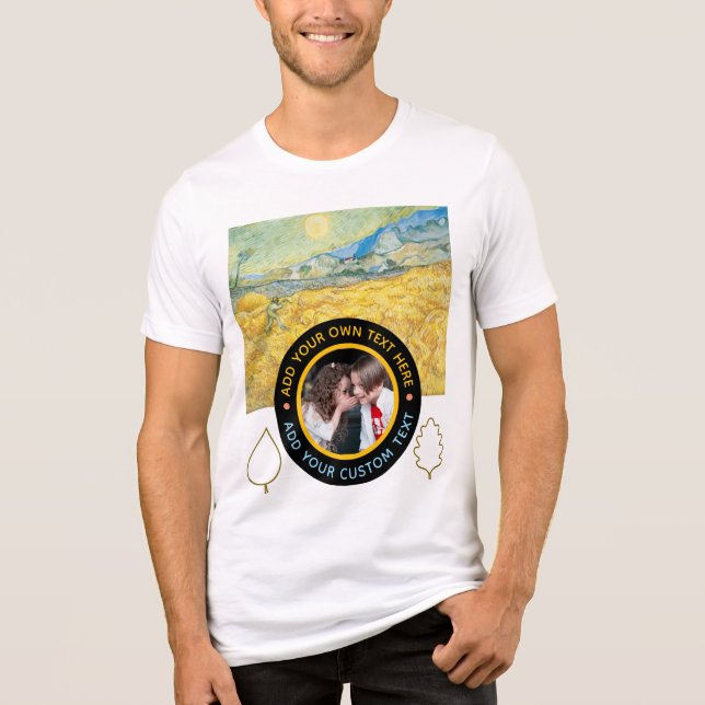 Benutzerdefiniertes Foto Text - Van Gogh Art Gebur Tri-Blend Shirt (Vorderseite)