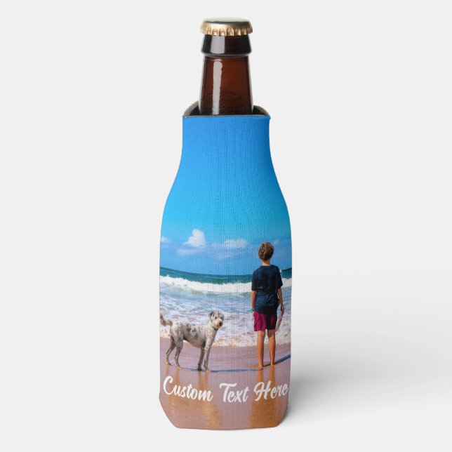 Benutzerdefiniertes Foto Textflasche Cooler Ihr Ha Flaschenkühler (Flaschenvorderseite)