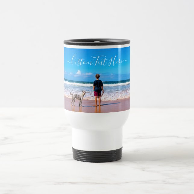 Benutzerdefiniertes Foto-Travel-Mug mit Text Reisebecher (Mittel)