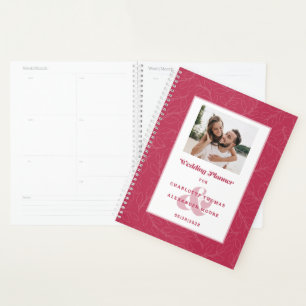 Benutzerdefiniertes Foto Trend Magenta Rot Hochzei Planer
