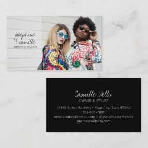 Benutzerdefiniertes Foto-Trendy-Script-Editorial-S Visitenkarte