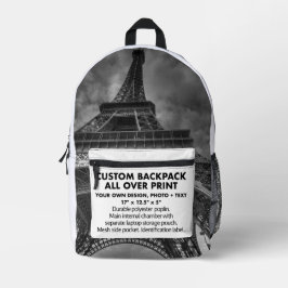 Benutzerdefiniertes Foto - Umfassender Backpack Bedruckter Rucksack