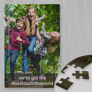 Benutzerdefiniertes Foto und Hashtag - Bester Vate Puzzle