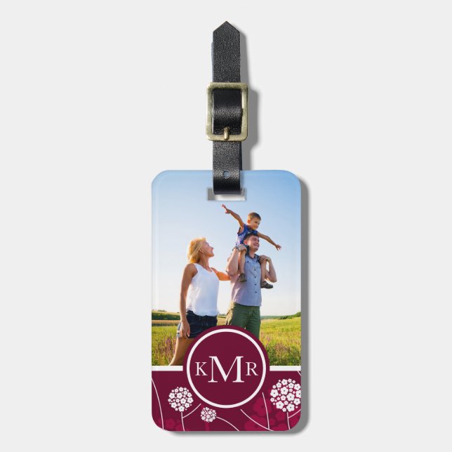 Benutzerdefiniertes Foto und Monogramm Abstraktes  Gepäckanhänger (Vorderseite vertikal)