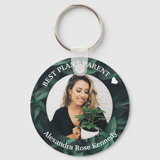Benutzerdefiniertes Foto und Name Beste Pflanze Gr Schlüsselanhänger (Vorderseite)
