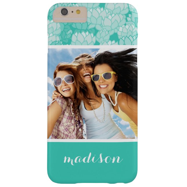 Benutzerdefiniertes Foto und Name Lotus-Muster 2 Case-Mate iPhone Hülle (Rückseite)