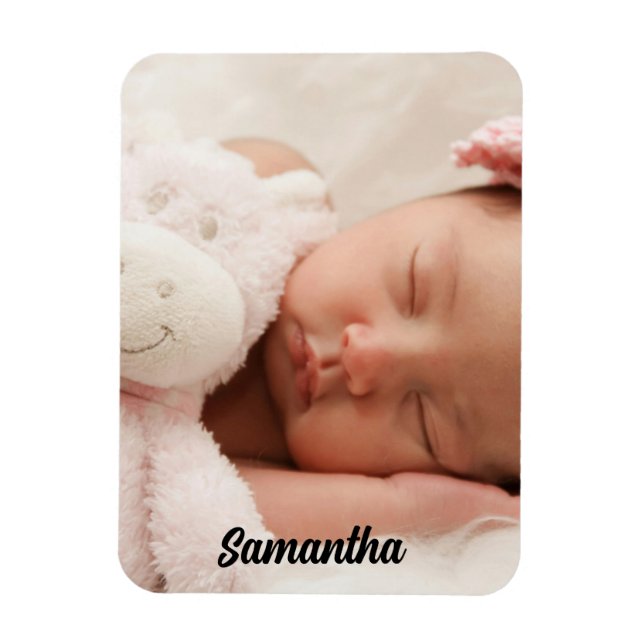 Benutzerdefiniertes Foto und Name Magnet (Vertikal)