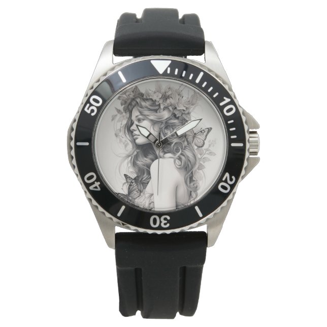 Benutzerdefiniertes Foto und Name Personalisiert H Armbanduhr (Vorderseite)