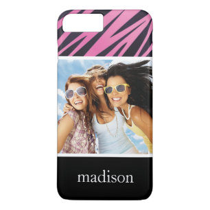 Benutzerdefiniertes Foto und Name Rosa Zebra Strei Case-Mate iPhone Hülle