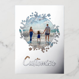 Benutzerdefiniertes Foto und Personalisierte Blume Folien Feiertagskarte