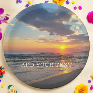 Benutzerdefiniertes Foto und Personalisierter Text Pappteller