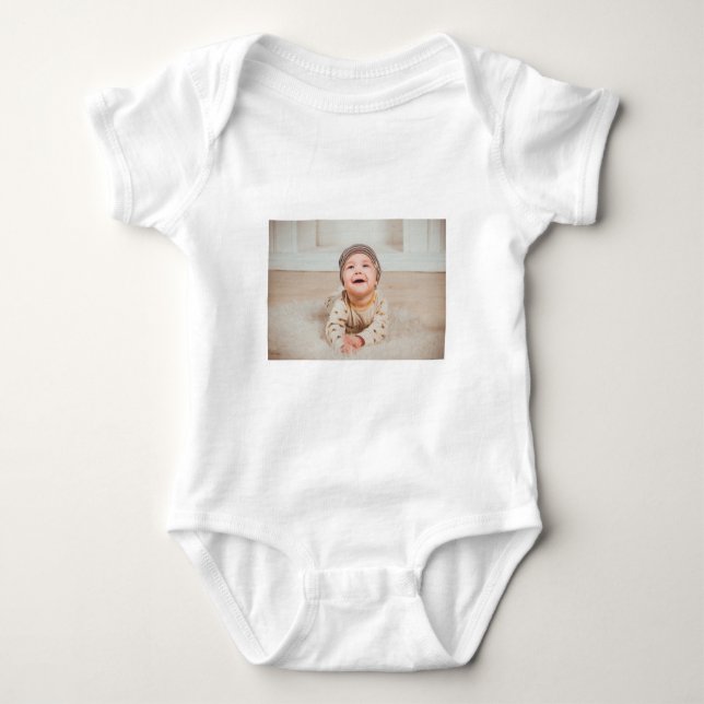 Benutzerdefiniertes Foto und Text Baby Strampler (Vorderseite)