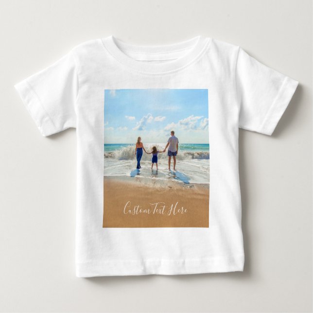Benutzerdefiniertes Foto und Text Baby T - Shirt I (Vorderseite)