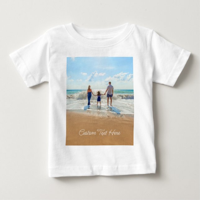 Benutzerdefiniertes Foto und Text Baby T - Shirt I (Vorderseite)