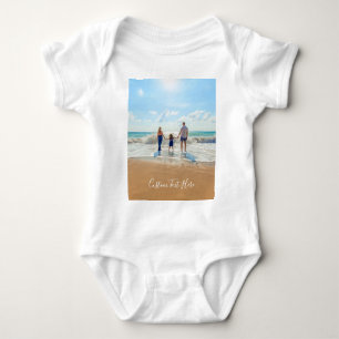 Benutzerdefiniertes Foto und Text - Eigenes Design Baby Strampler