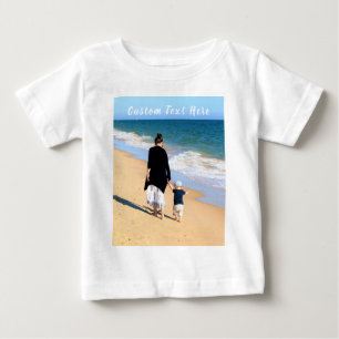 Benutzerdefiniertes Foto und Text - Eigenes Design Baby T-shirt