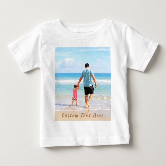 Benutzerdefiniertes Foto und Text - Eigenes Design Baby T-shirt (Vorderseite)