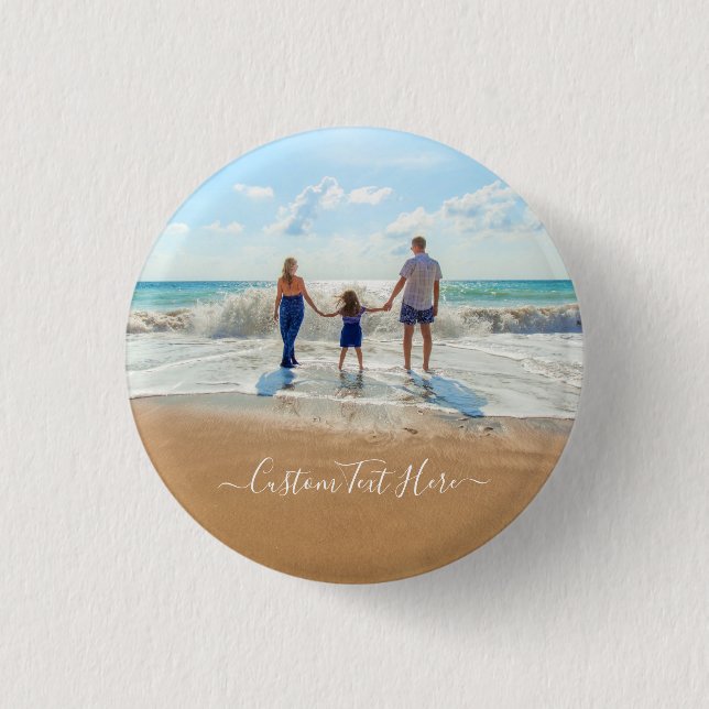 Benutzerdefiniertes Foto und Text - Eigenes Design Button (Vorderseite)