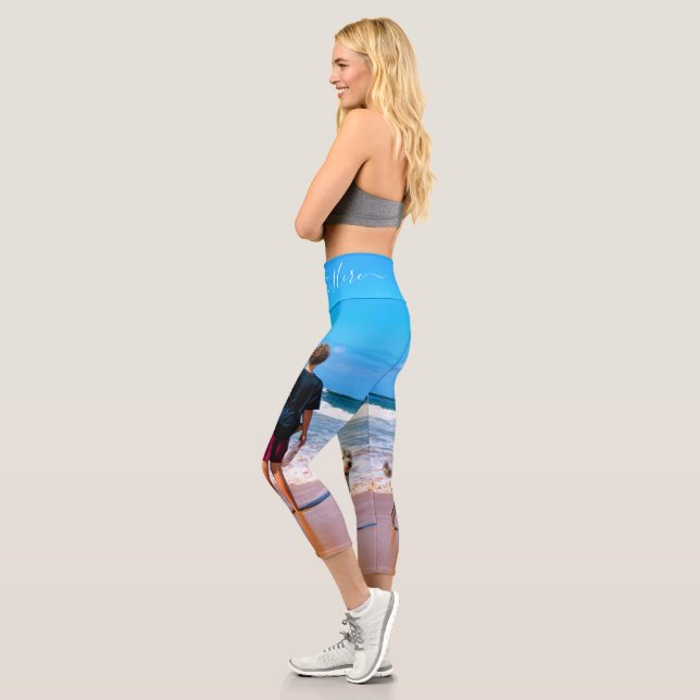 Benutzerdefiniertes Foto und Text - Eigenes Design Capri Leggings (Links)