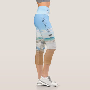 Benutzerdefiniertes Foto und Text - Eigenes Design Capri Leggings