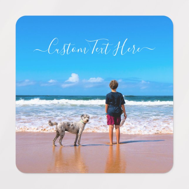 Benutzerdefiniertes Foto und Text - Eigenes Design Etiketten (Design 3)