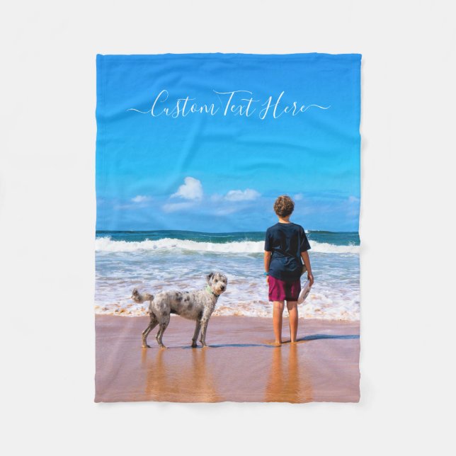 Benutzerdefiniertes Foto und Text - Eigenes Design Fleecedecke (Vorderseite)