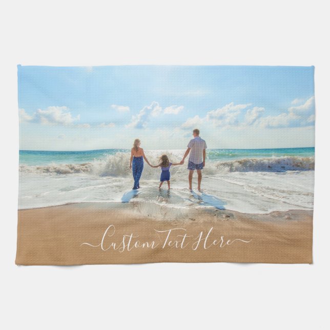 Benutzerdefiniertes Foto und Text - Eigenes Design Geschirrtuch (Horizontal)