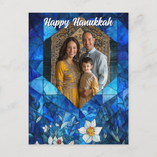 Benutzerdefiniertes Foto und Text 🕎 Happy Hanukka Postkarte