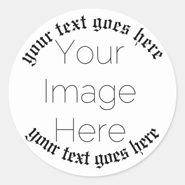 Benutzerdefiniertes Foto und Text Kirche – Religiö Runder Aufkleber (Vorderseite)