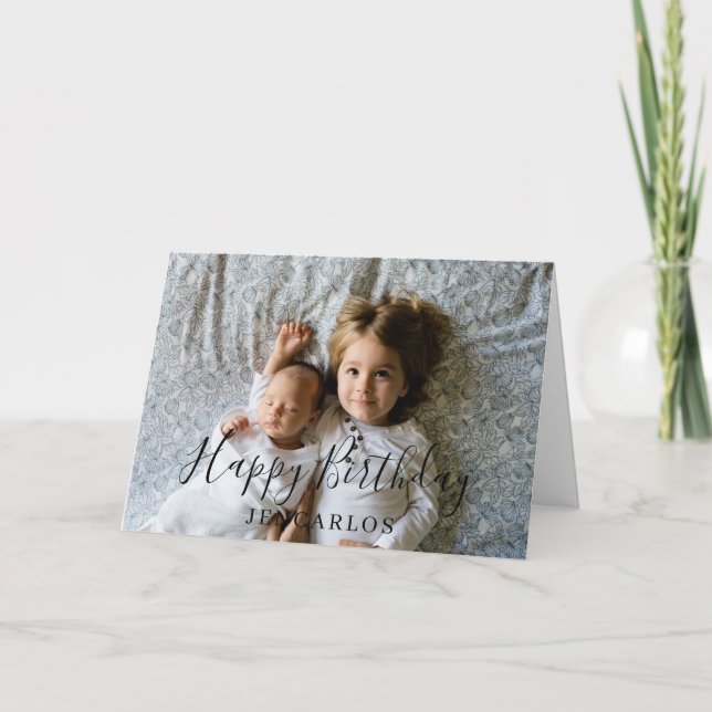 Benutzerdefiniertes Foto und Text Kleiner Bruder G Karte (Vorderseite)