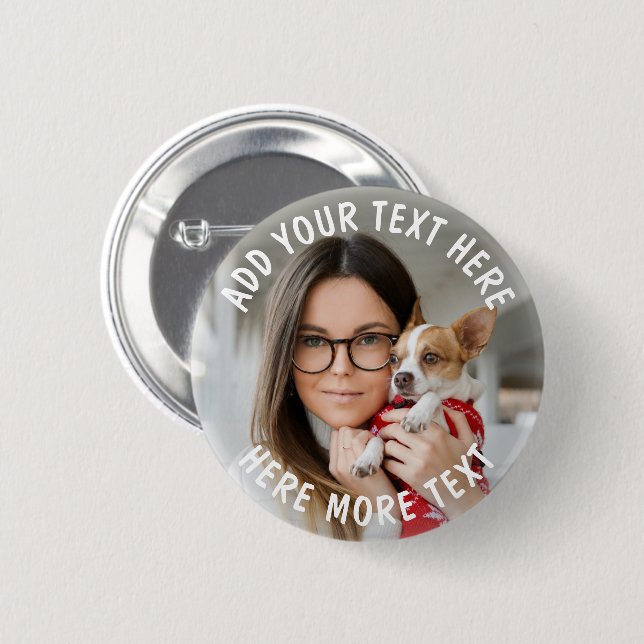 Benutzerdefiniertes Foto und Text oder Name Button (Vorne & Hinten)