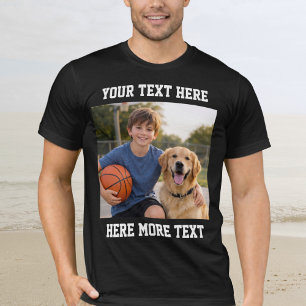 Benutzerdefiniertes Foto und Text Oder Name Fett S T-Shirt
